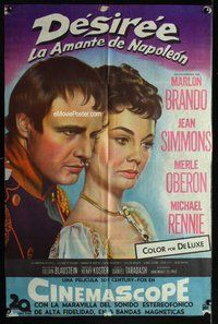 n668 DESIREE Argentinean movie poster '54 Marlon Brando, Simmons