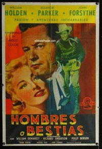 n679 ESCAPE FROM FORT BRAVO Argentinean movie poster '53 Holden