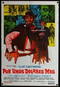 n686 FOR A FEW DOLLARS MORE Argentinean movie poster R70s Eastwood