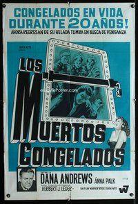 n691 FROZEN DEAD Argentinean movie poster '66 Dana Andrews