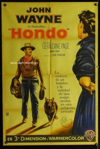 n708 HONDO Argentinean movie poster '53 3D John Wayne, Ward Bond