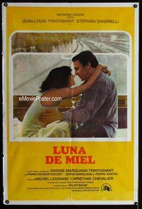 n709 HONEYMOON TRIP Argentinean movie poster '76 Trintignant