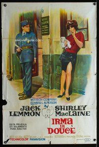 n718 IRMA LA DOUCE Argentinean movie poster '63 different image!