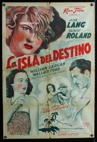 n722 ISLE OF DESTINY Argentinean one-sheet movie poster '40 William Gargan