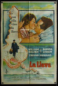 n725 KEY Argentinean movie poster '58 William Holden, Loren