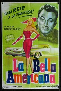 n728 LA BELLE AMERICAINE Argentinean movie poster '62 French!