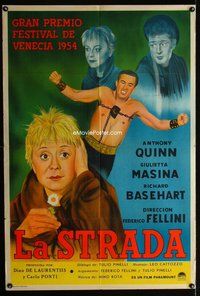 n730 LA STRADA Argentinean movie poster '56 Federico Fellini