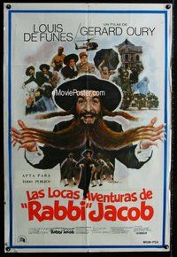 n740 MAD ADVENTURES OF RABBI JACOB Argentinean movie poster '74