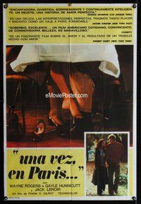 n756 ONCE IN PARIS Argentinean one-sheet movie poster '78 Wayne Rogers