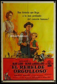 n771 PROUD REBEL Argentinean movie poster '58 Alan & David Ladd