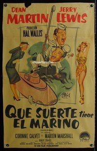 n781 SAILOR BEWARE Argentinean movie poster '52 Martin & Lewis!