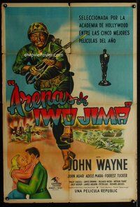 n784 SANDS OF IWO JIMA Argentinean movie poster '50 John Wayne