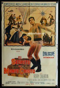n790 SECRET OF MONTE CRISTO Argentinean one-sheet movie poster '61 Calhoun