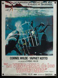 n796 SHARKS' TREASURE Argentinean movie poster '75 Cornel Wilde