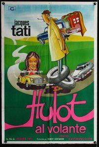 n825 TRAFFIC Argentinean movie poster '73 Tati as Mr. Hulot!