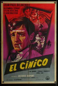 n829 TRAPPED BY FEAR Argentinean movie poster '60 Belmondo