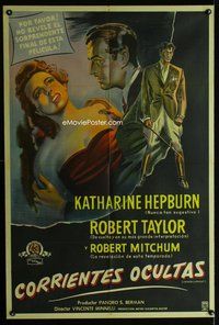 n833 UNDERCURRENT Argentinean movie poster '46 Hepburn, Taylor
