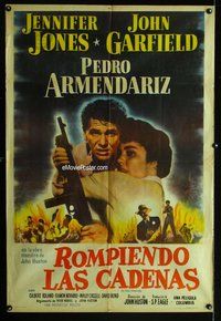 n843 WE WERE STRANGERS Argentinean movie poster '49 Garfield