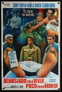 n857 YOUR TURN TO DIE Argentinean movie poster '67 Italian crime!