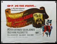 n082 BLACKBEARD'S GHOST British quad movie poster '68 Disney, Ustinov