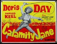n086 CALAMITY JANE British quad movie poster R60s Doris Day with whip!