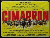n091 CIMARRON British quad movie poster '60 Anthony Mann, Glenn Ford