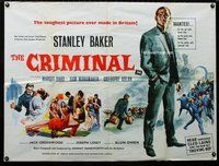 n094 CRIMINAL British quad movie poster '60 Stanley Baker, Saad