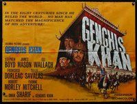 n105 GENGHIS KHAN British quad movie poster '65 Omar Sharif, Boyd