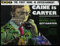 n106 GET CARTER British quad movie poster '71 Caine, Putzer art!