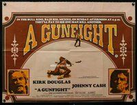 n109 GUNFIGHT British quad movie poster '71 Douglas vs Johnny Cash!