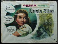 n114 UNCLE SILAS linen British Quad '47 cool artwork of Jean Simmons, in her first starring role!