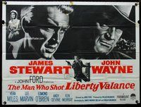 n128 MAN WHO SHOT LIBERTY VALANCE British quad movie poster '62 Wayne