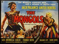 n131 MONGOLS British quad movie poster '62 Anita Ekberg, Jack Palance