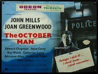n133 OCTOBER MAN British quad movie poster '48 John Mills, Joan Greenwood