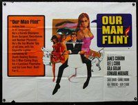 n135 OUR MAN FLINT British quad movie poster '66 Coburn, Peak art!