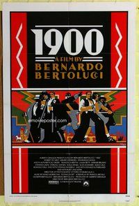 p058 1900 one-sheet movie poster '77 Bernardo Bertolucci, Doug Johnson art!