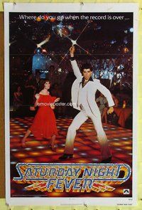 p271 SATURDAY NIGHT FEVER teaser one-sheet movie poster '77 John Travolta