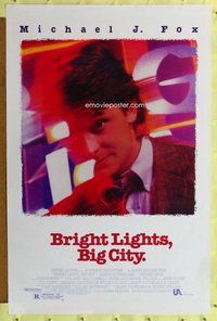 p096 BRIGHT LIGHTS BIG CITY one-sheet movie poster '88 Michael J Fox