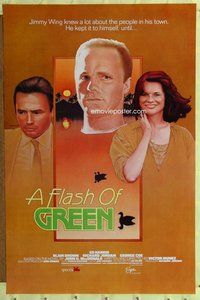p151 FLASH OF GREEN one-sheet movie poster '84 Ed Harris, Topazio art!