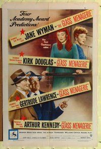 p024 GLASS MENAGERIE one-sheet movie poster '50 Jane Wyman, Kirk Douglas