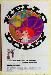 p177 HELLO DOLLY one-sheet movie poster '70 Barbra Streisand, Matthau