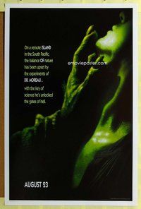 p190 ISLAND OF DR MOREAU teaser one-sheet movie poster '96 Kilmer, Brando