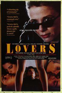 p218 LOVERS one-sheet movie poster '92 Victoria Abril, Spanish true story!