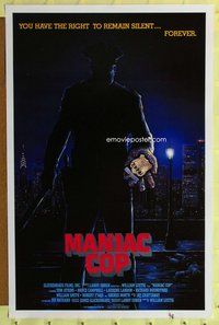 p228 MANIAC COP one-sheet movie poster '88 you can remain silent forever!