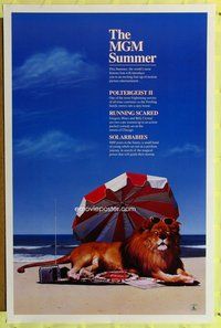 p230 MGM SUMMER one-sheet movie poster '86 cool MGM lion on beach image!