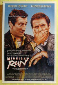 p231 MIDNIGHT RUN DS one-sheet movie poster '88 Robert De Niro, Grodin