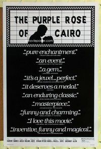 p247 PURPLE ROSE OF CAIRO one-sheet movie poster '85 Woody Allen, Farrow