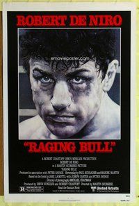 p249 RAGING BULL one-sheet movie poster '80 Robert De Niro, Scorsese, boxing
