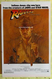 p252 RAIDERS OF THE LOST ARK one-sheet movie poster R90s Harrison Ford