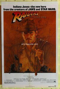 p250 RAIDERS OF THE LOST ARK one-sheet movie poster '81 Harrison Ford